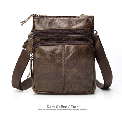 Vintage men's crossbody bag in genuine leather, messenger style