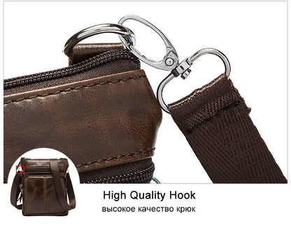 Vintage men's crossbody bag in genuine leather, messenger style