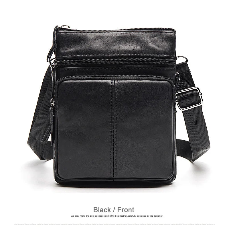 Vintage men's crossbody bag in genuine leather, messenger style