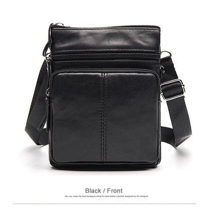 Vintage men's crossbody bag in genuine leather, messenger style