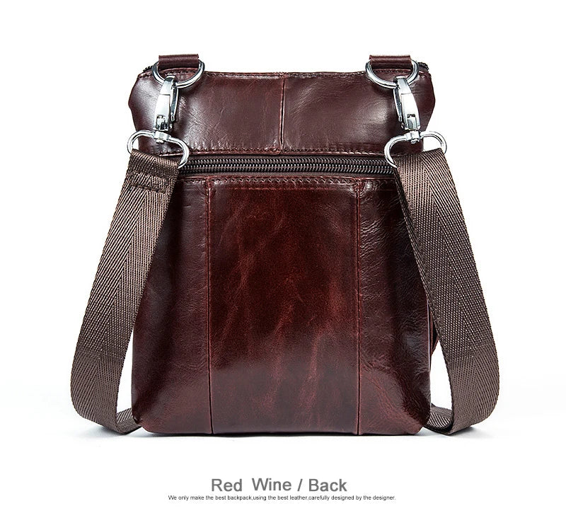 Vintage men's crossbody bag in genuine leather, messenger style