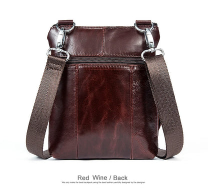 Vintage men's crossbody bag in genuine leather, messenger style
