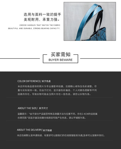 Women's beach-style holographic shoulder bag in various colors.