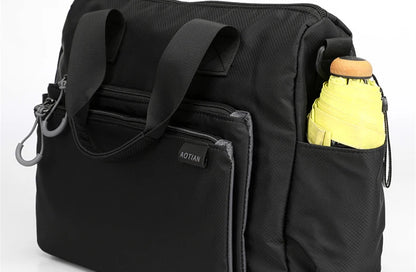 High-quality men's shoulder bag, crossbody, messenger style or executive bag in nylon, large and small sizes.