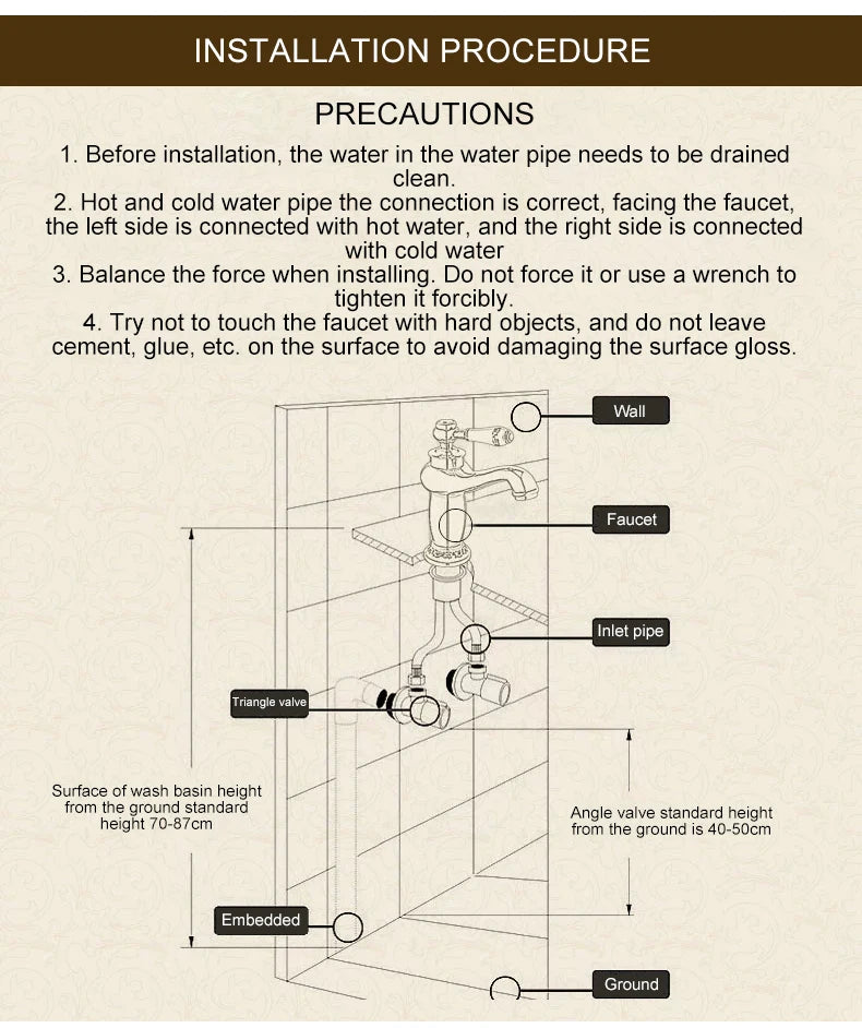 Bathroom faucet with antique bronze finish, made of solid brass, for washbasin, with single lever and water mixer