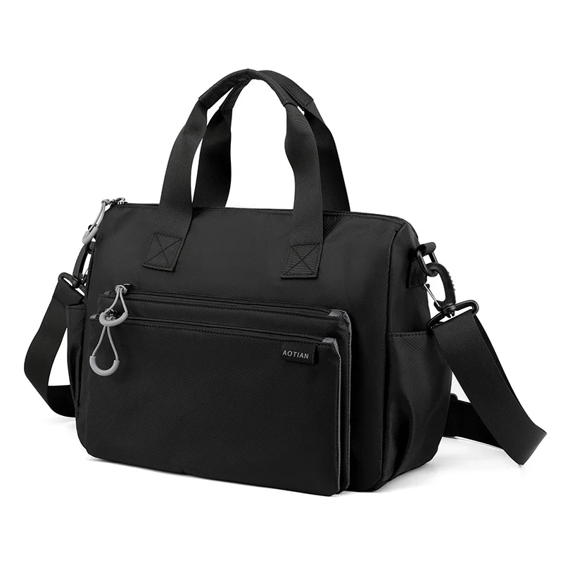 High-quality men's shoulder bag, crossbody, messenger style or executive bag in nylon, large and small sizes.