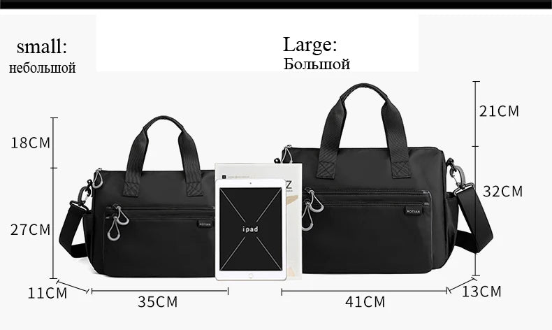 High-quality men's shoulder bag, crossbody, messenger style or executive bag in nylon, large and small sizes.