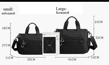 High-quality men's shoulder bag, crossbody, messenger style or executive bag in nylon, large and small sizes.