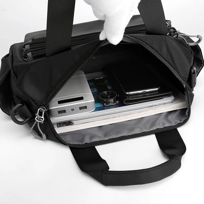 High-quality men's shoulder bag, crossbody, messenger style or executive bag in nylon, large and small sizes.