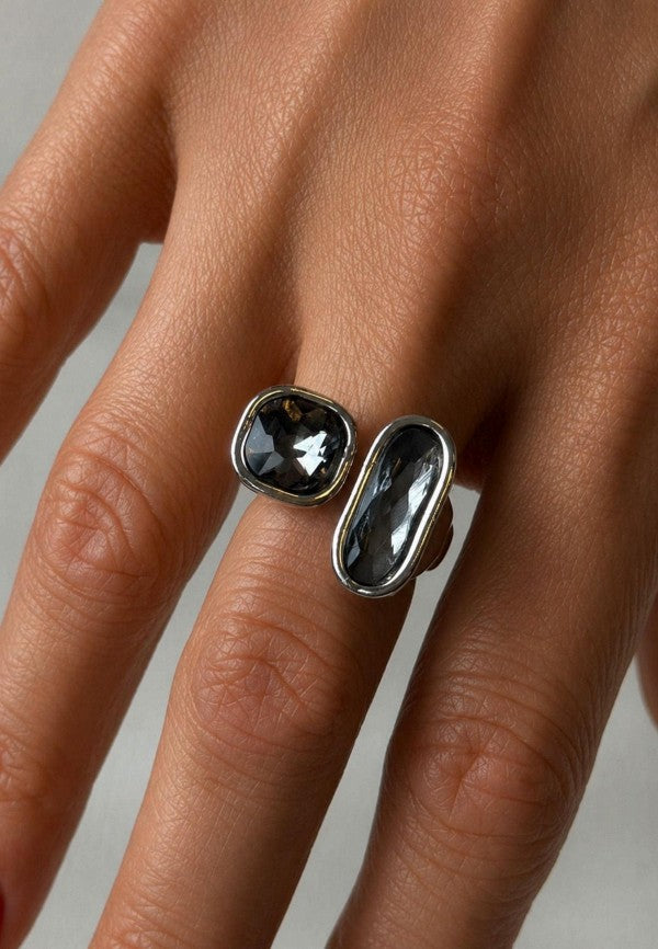Minimalist Geometric Adjustable Open Ring