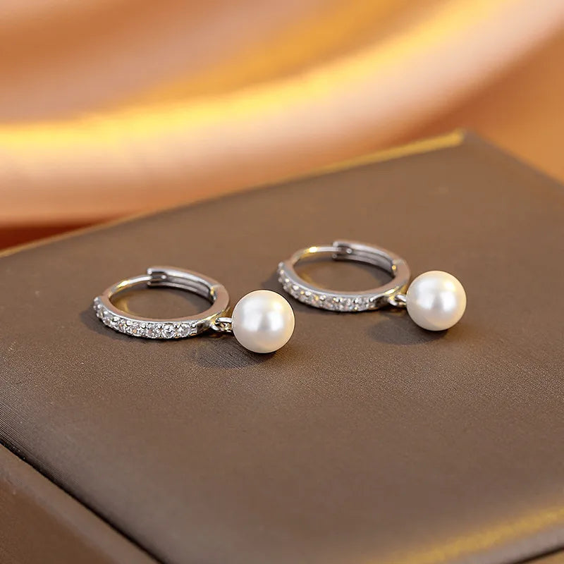 Earrings with Natural Freshwater Pearls in 925 Sterling Silver