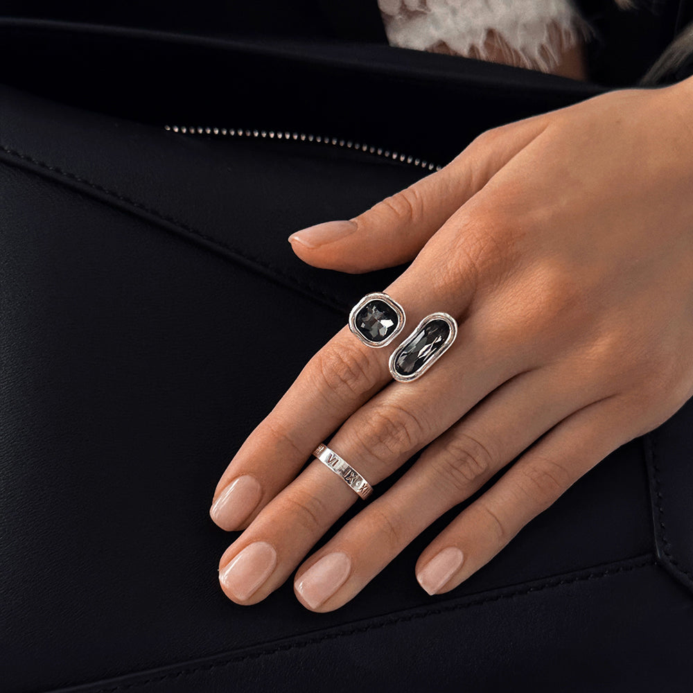 Minimalist Geometric Adjustable Open Ring