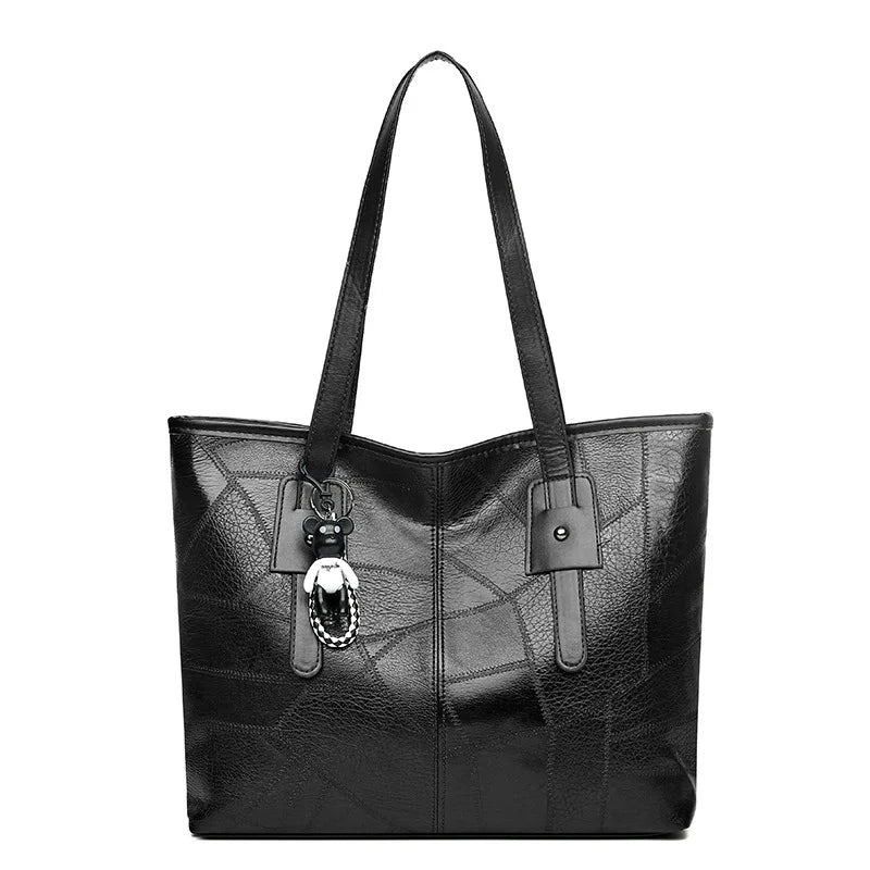 Stylish and elegant women's square tote bag with a horizontal zipper, suitable for carrying by hand or on the shoulder
