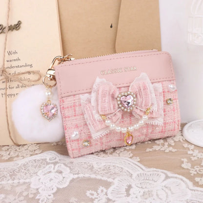 Small women's girls leather wallet