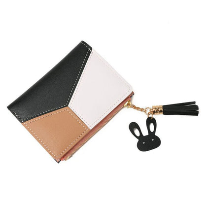 Women's leather wallet with compartments for cards and coins