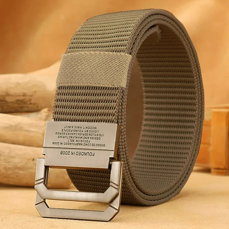 Elegant, casual, tactical men's belt in nylon fabric, military style, to wear with jeans
