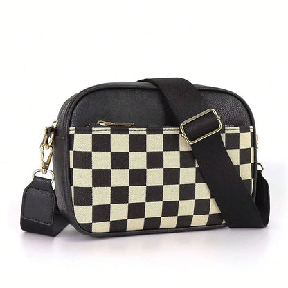 Classic retro multifunctional women's handbag, with shoulder and crossbody strap, zipper closure, small and square shape