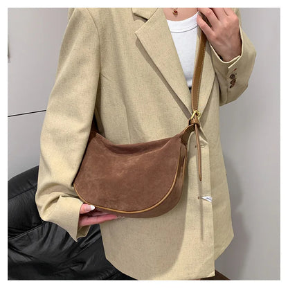 Women's vintage suede crossbody bag, casual and versatile