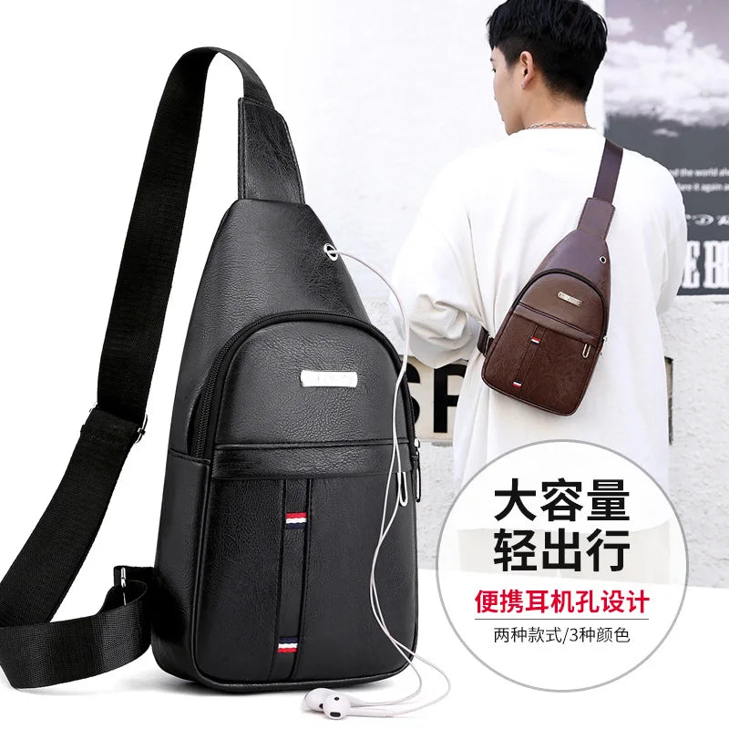 Men's PU shoulder bag, fanny pack, crossbody bag