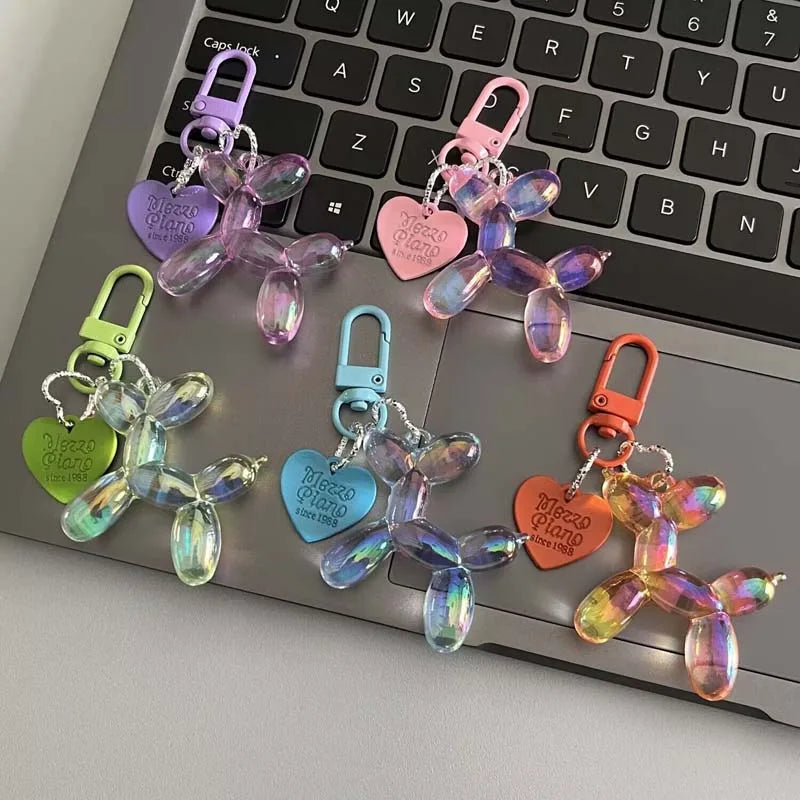 Balloon dog keychain in vibrant colors, a creative and fun accessory