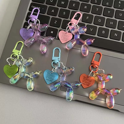 Balloon dog keychain in vibrant colors, a creative and fun accessory