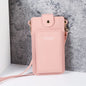 Modern shoulder bag in a solid color, with compartments for cell phone, wallets, and document holder