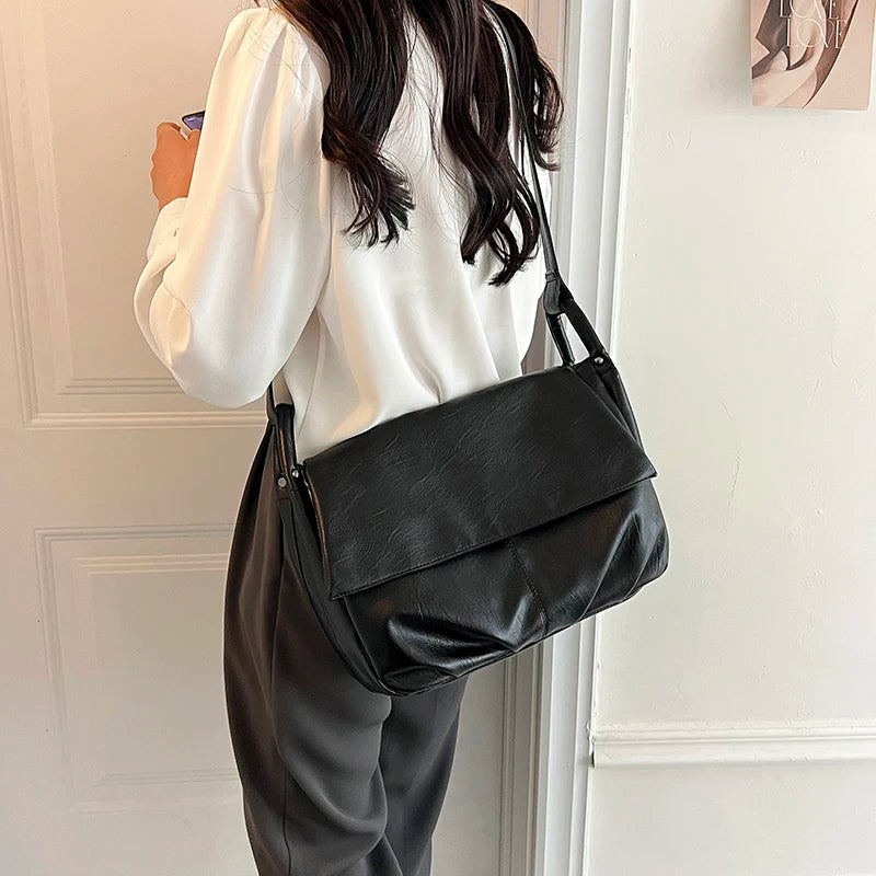 Large women's leather handbag
