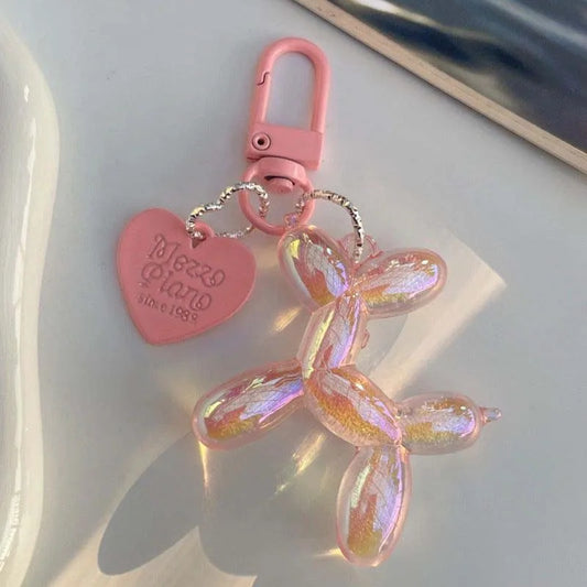 Balloon dog keychain in vibrant colors, a creative and fun accessory