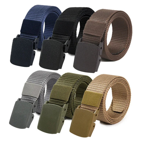 Canvas belt for men and women, tactical style, made of nylon, without metal.