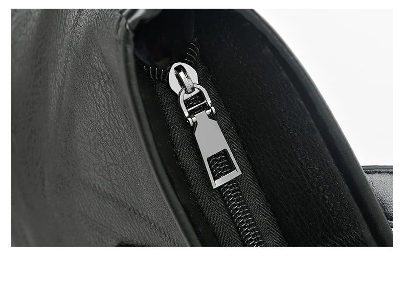 Stylish and elegant women's square tote bag with a horizontal zipper, suitable for carrying by hand or on the shoulder