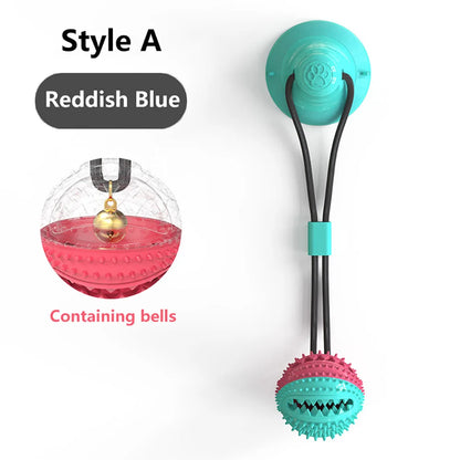 Interactive silicone toy with suction cup for dogs, ideal for chewing and cleaning teeth