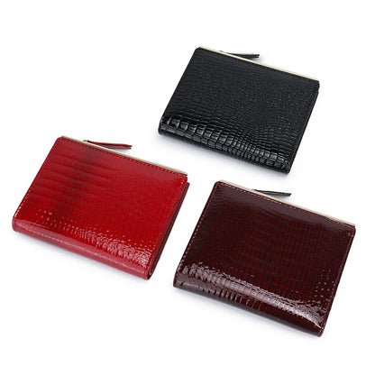 Women's wallet made of genuine leather, with multiple card slots.