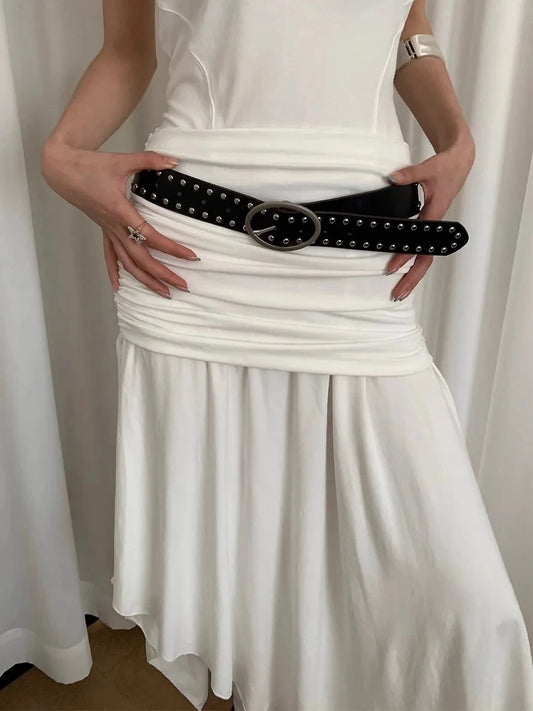 Bohemian women's belt with rivets, sophisticated and exclusive design