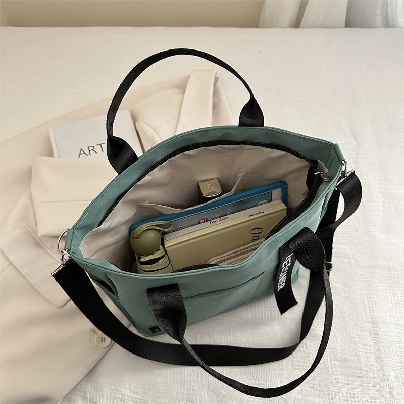 Women's Waterproof Nylon Tote Bag – Large Capacity and Lightweight with Crossbody Strap