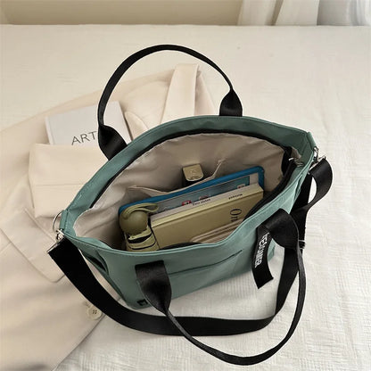 Women's Waterproof Nylon Tote Bag – Large Capacity and Lightweight with Crossbody Strap