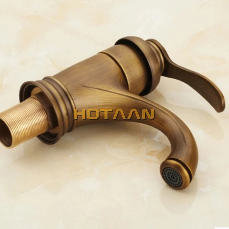 Crane 6-inch antique brass lavatory faucet