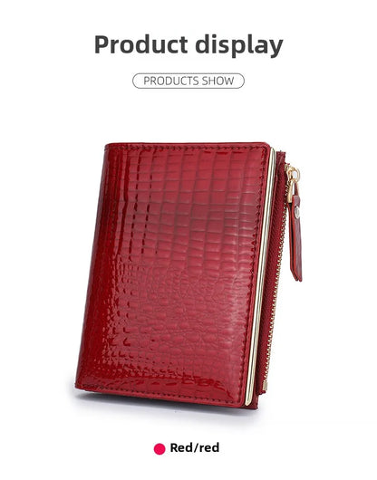 Women's wallet made of genuine leather, with multiple card slots.