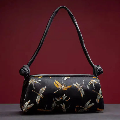 Women's shoulder/handbag in embroidered silk