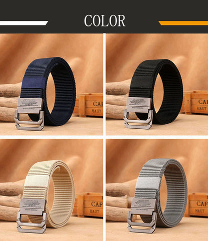 Elegant, casual, tactical men's belt in nylon fabric, military style, to wear with jeans
