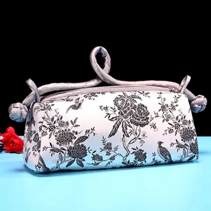 Women's shoulder/handbag in embroidered silk