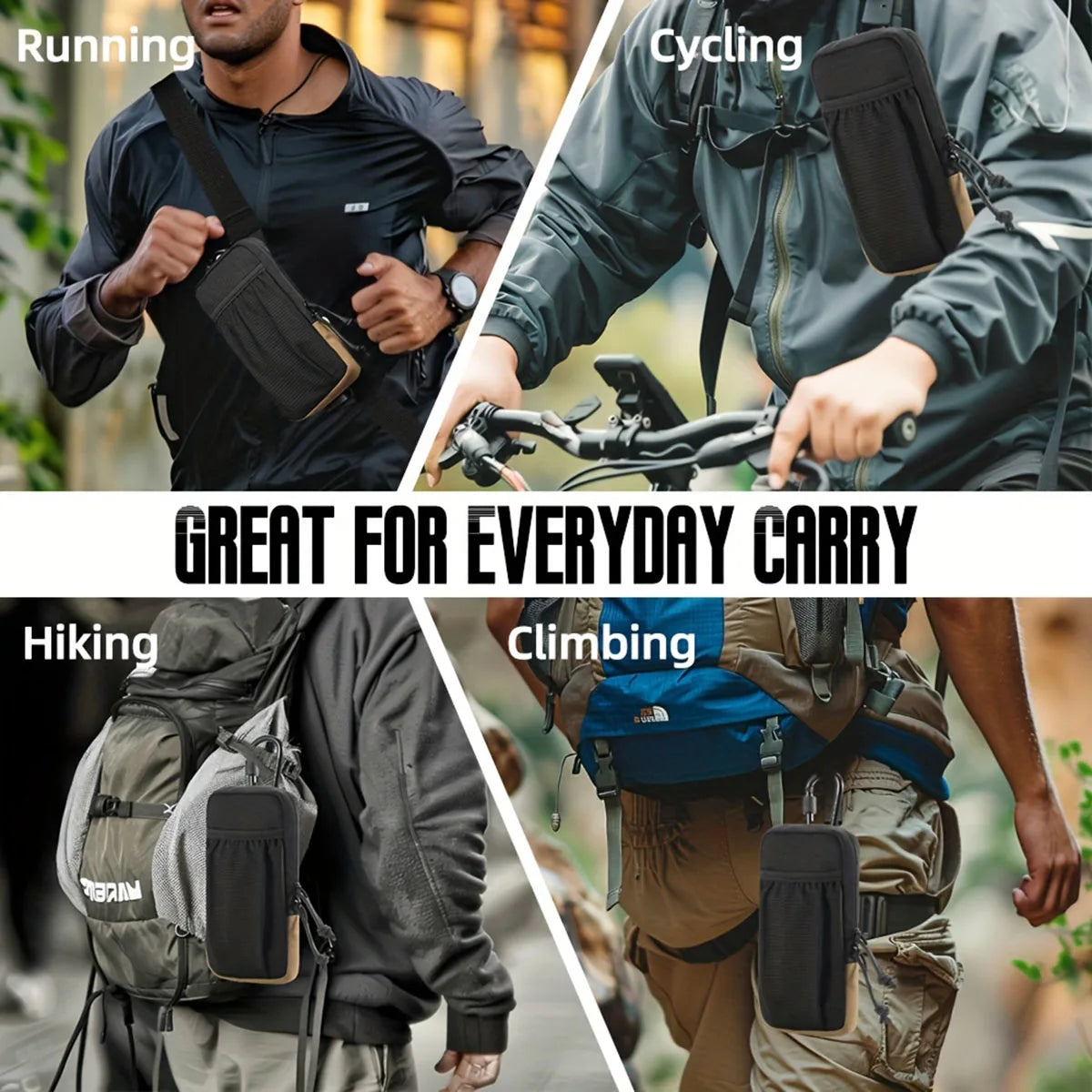 Multifunctional sports waist pack for mobile phones, suitable for mountaineering, hiking, and other outdoor activities.