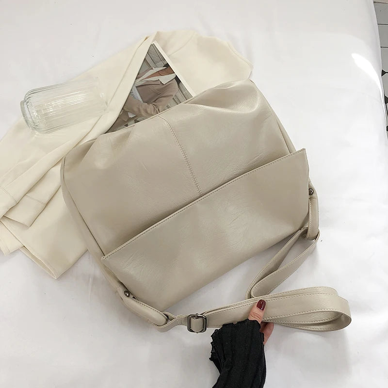 Large women's leather handbag