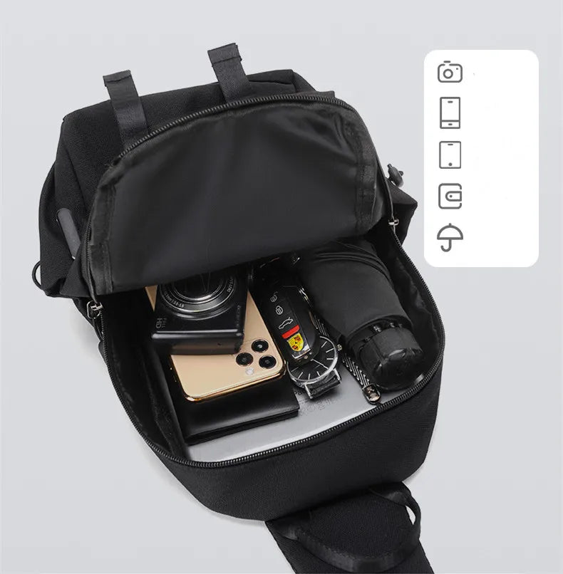 Men's single shoulder crossbody backpack, handheld, for outdoor activities, gym
