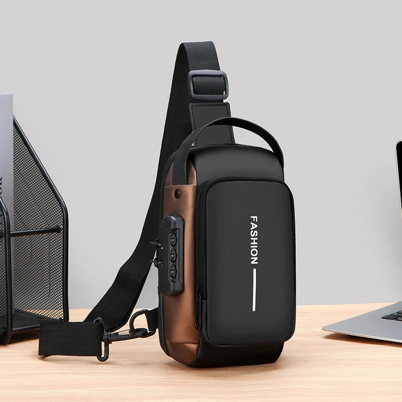 Stylish Men's Sling Bag - Durable Oxford Fabric, Crossbody Chest Pack with Phone Pocket, Zip Closure for Daily Commute