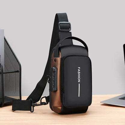 Stylish Men's Sling Bag - Durable Oxford Fabric, Crossbody Chest Pack with Phone Pocket, Zip Closure for Daily Commute