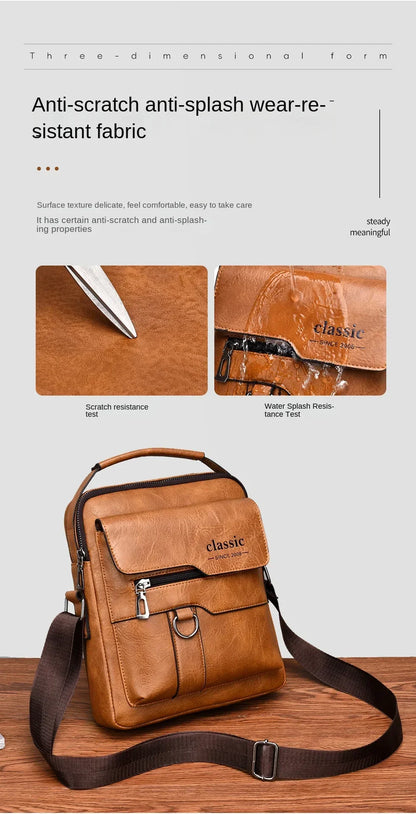Men's crossbody bag with zipper closure, made of synthetic leather and with ample storage capacity
