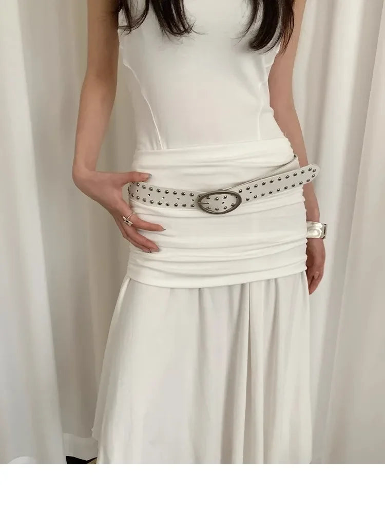 Bohemian women's belt with rivets, sophisticated and exclusive design