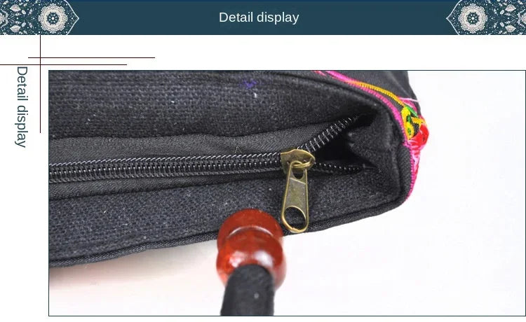 Small women's shoulder bag with floral embroidery, top handle, and flap with bead embellishments