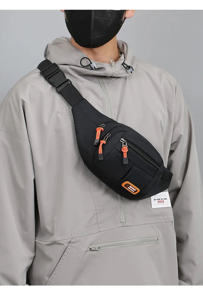 Multifunctional unisex waist bag with large capacity and waterproof properties