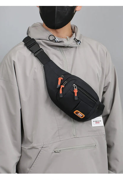 Multifunctional unisex waist bag with large capacity and waterproof properties